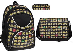 Plecak, torba i piórnik w emoji