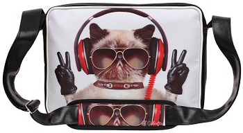 torba na ramię z kotem DJ-em w okularach