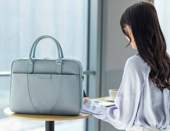 Torba na laptopa 15 6 damska szarobniebieska