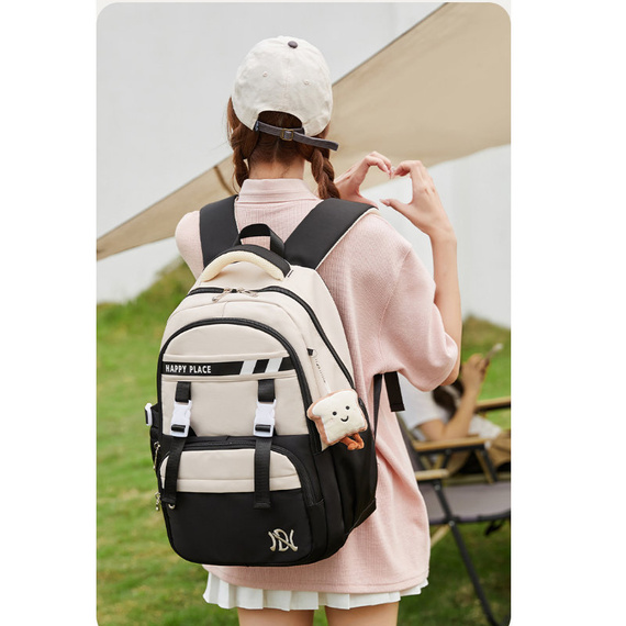 Czarno-szary plecak dla uczennicy – funkcjonalność i styl w jednym!