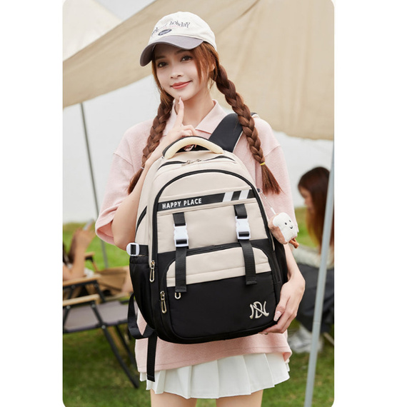 Czarno-szary plecak dla uczennicy – funkcjonalność i styl w jednym!