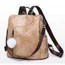 Plecak damski 2w1 z pomponem kremowy