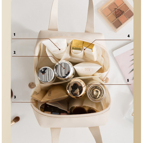 Kosmetyczka damska różowa z przegródkami