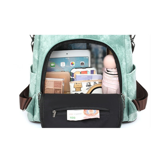 Plecak damski 2w1 z pomponem kremowy