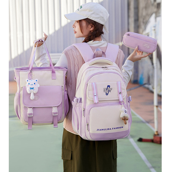 Plecak szkolny dla dziewczyny zestaw 3w1