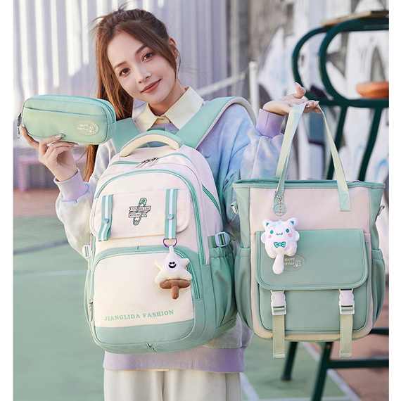 Plecak szkolny dla dziewczyny zestaw 3w1