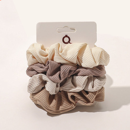 Gumki do włosów scrunchie 4 sztuki beżowe odcienie
