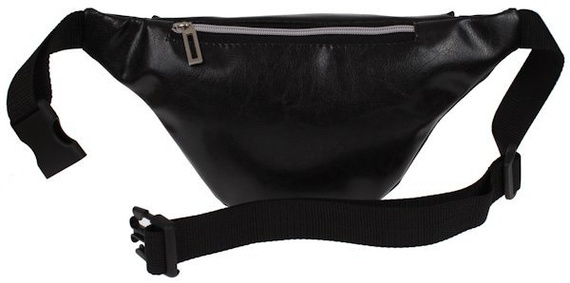 Saszetka na pas nerka czarna mocna biodrowa eko skóra