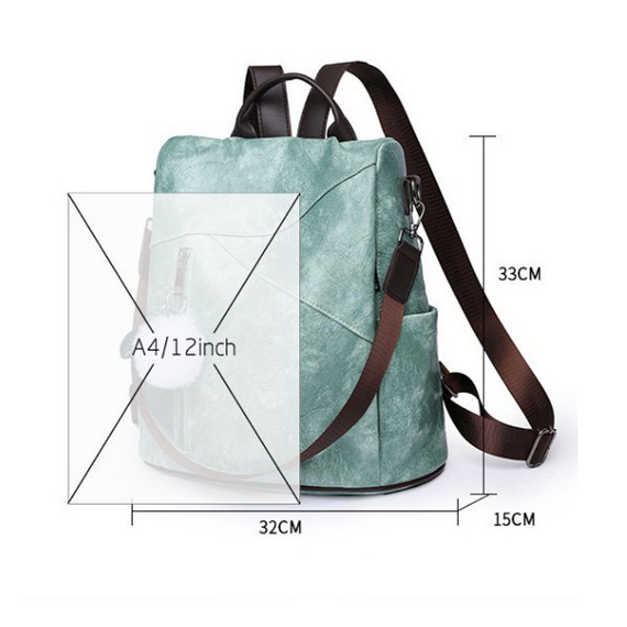 Plecak damski 2w1 z pomponem kremowy