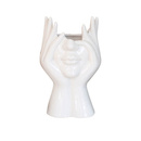 Wazon "Ukryta Twarz" – Biały Połysk, Rzeźbiarski Design Ceramiczny