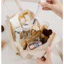 Kosmetyczka damska beżowa z przegródkami