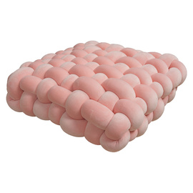 Różowa poduszka ozdobna pleciona 40 cm