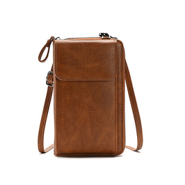 Brązowy duży elegancki portfel damski