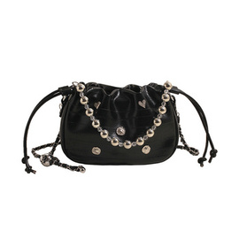 Czarna wieczorowa torebka damska typu worek