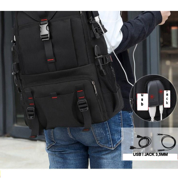 Plecak czarny sportowy i podróżny męski