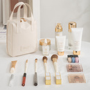 Kosmetyczka damska beżowa z przegródkami