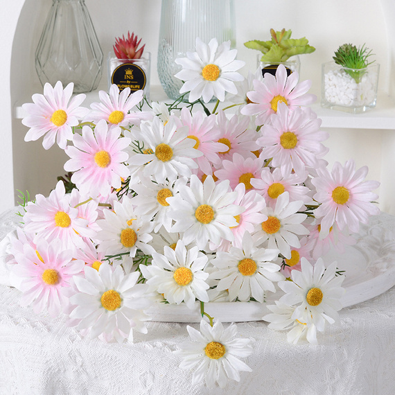 Sztuczna margaretka dekoracyjna 52 cm – różowa