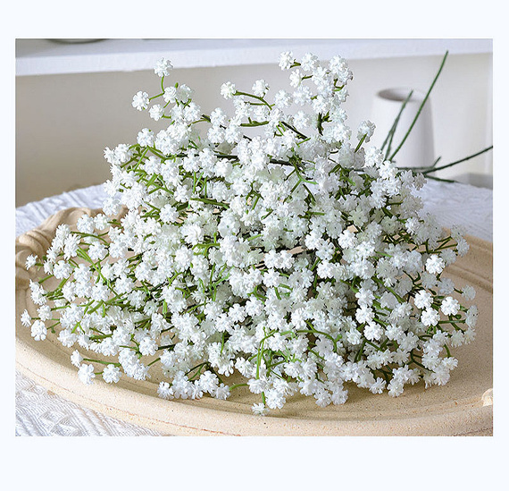 Sztuczna gipsówka dekoracyjna 52 cm – biała