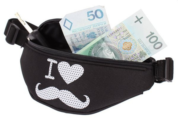 Saszetka nerka do pasa Wąsy na pasek biodrowa I love moustache