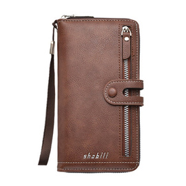 Brązowy portfel męski duży i elegancki