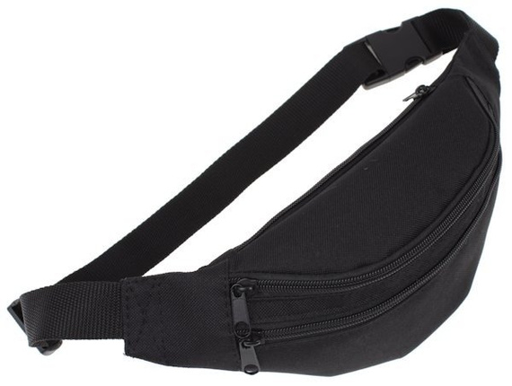 Saszetka na pa czarna trzykomorowa unisex