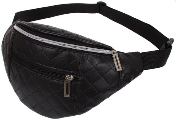 Nerka saszetka do pasa na pas pikowana czarna styl Glamour