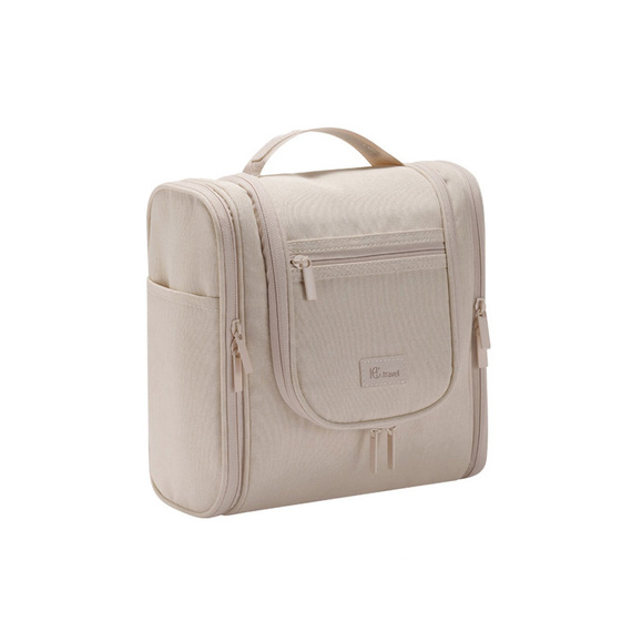 Beżowa kosmetyczka wisząca z organizerem