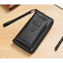 Czarny portfel męski duży i elegancki