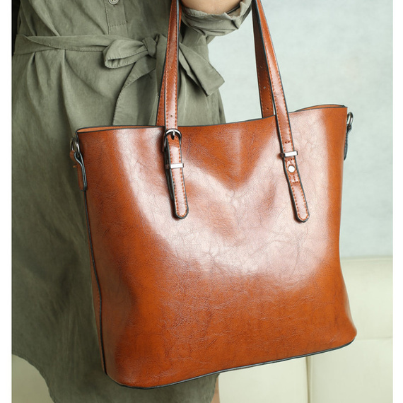 Brązowa torebka shopper 