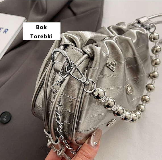 Czarna wieczorowa torebka damska typu worek