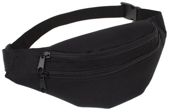 Saszetka na pa czarna trzykomorowa unisex