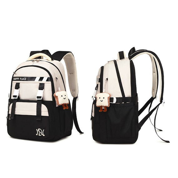 Czarno-szary plecak dla uczennicy – funkcjonalność i styl w jednym!