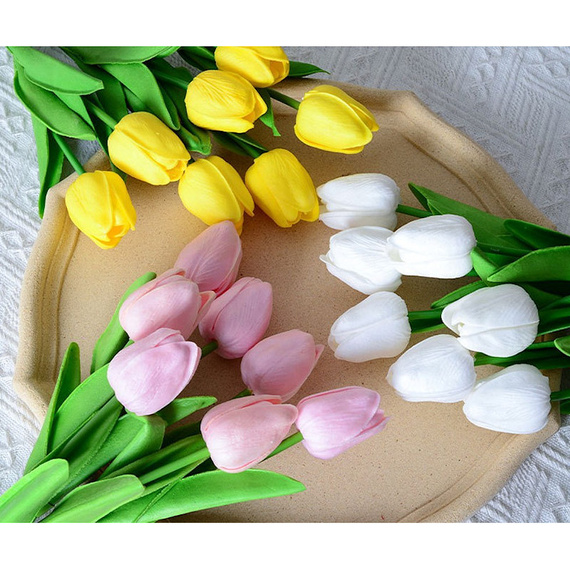 Żółty sztuczny tulipan 34 cm 