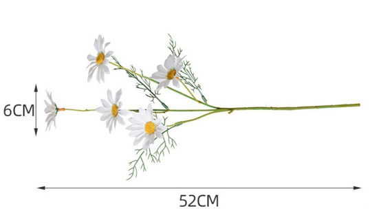 Sztuczna margaretka dekoracyjna 52 cm – żółta