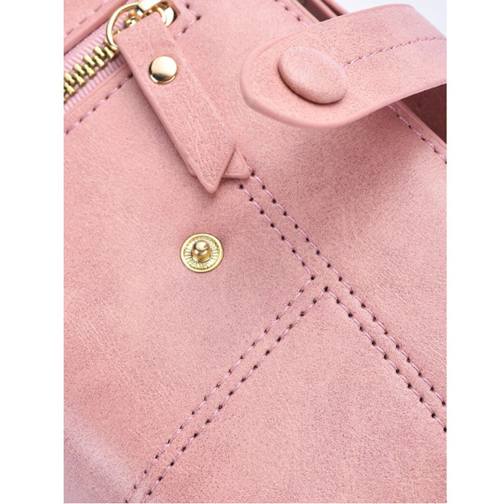 Różowy portfel damski Pariso pionowy