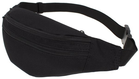 Saszetka na pa czarna trzykomorowa unisex