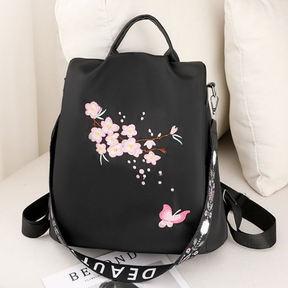 Plecak damski czarny butterfly