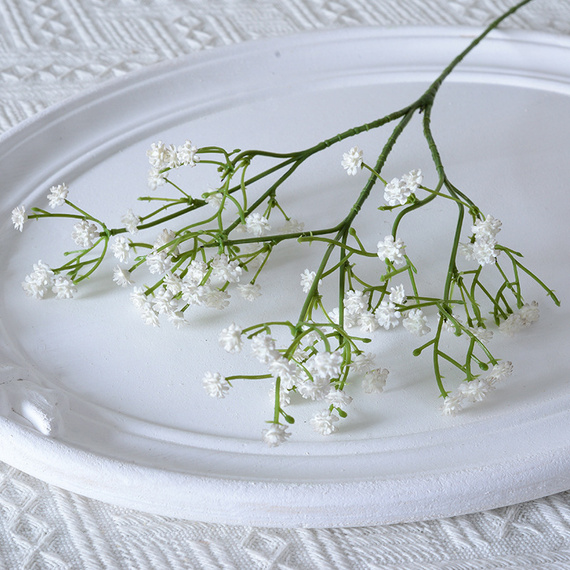 Sztuczna gipsówka dekoracyjna 52 cm – biała