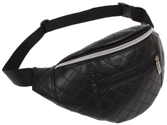 Nerka saszetka do pasa na pas pikowana czarna styl Glamour