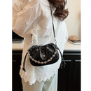 Czarna wieczorowa torebka damska typu worek