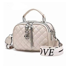 Torebka pikowana damska - kość słoniowa