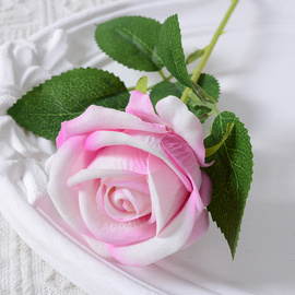 Sztuczna róża 15 cm jasnoróżowa