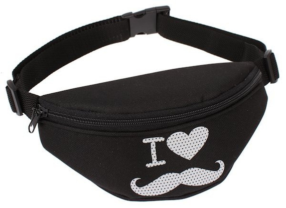 Saszetka nerka do pasa Wąsy na pasek biodrowa I love moustache