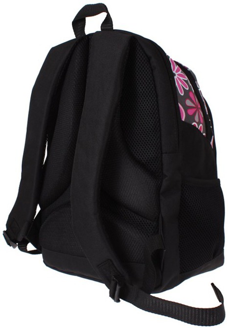 Plecak szkolny dla dziewczyny w kwiaty czarno-różowy 